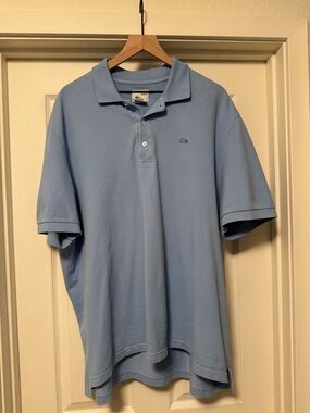LACOSTE Light Blue Men's Polo with Embroidered Crocodile